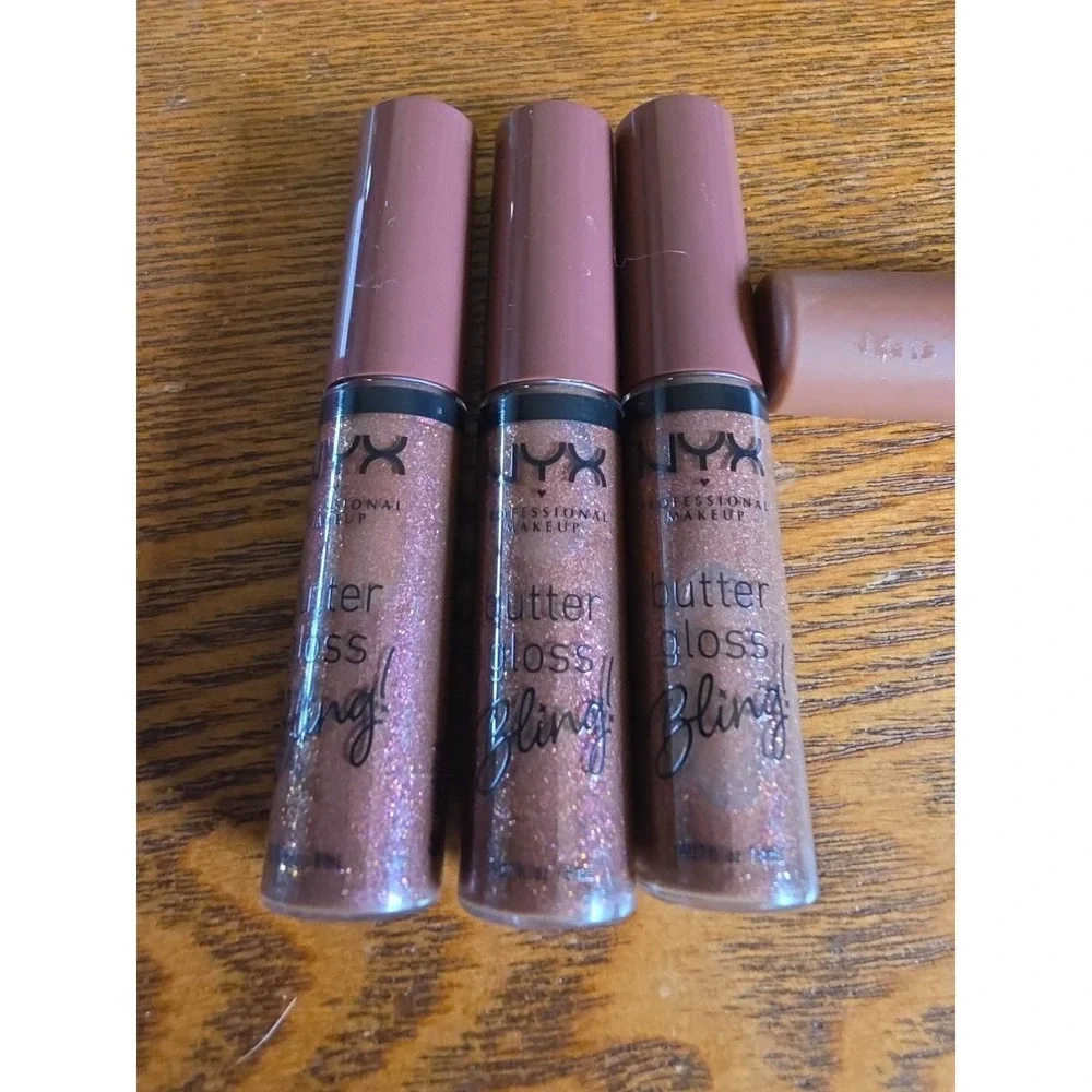 3 pk NYX Butter Gloss Bling! Lip Gloss 0.27 fl oz Ea‎ Sealed 08 - Hu$tla Hustla